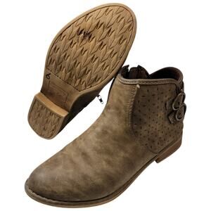 Rocket Dog Distressed Brown Ankle Boots Womens Size 7.5 Double Buckle Western
